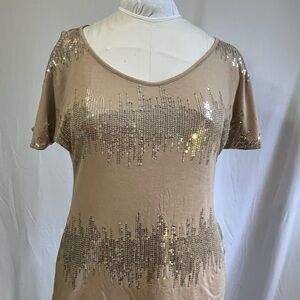 Apt. 9 Tan Sequin Blouse